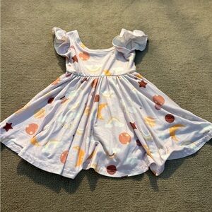 ⭐️3 for $25⭐️ Dot Dot Smile Kids Dress with Starry Print in Pink and Orange
